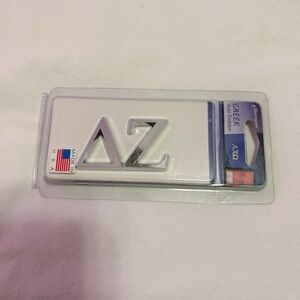 Silver Greek Letter Delta Zeta Car Emblem